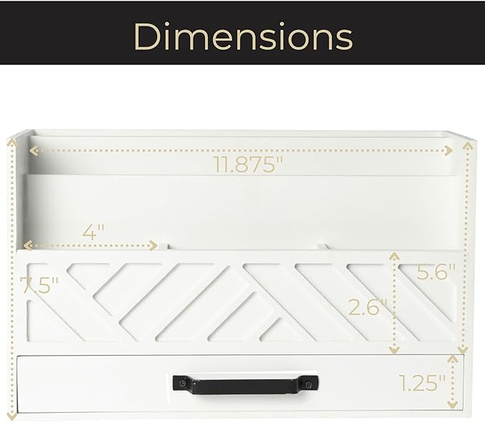 BLU MONACO | White Wooden Mail Organizer - Image 6