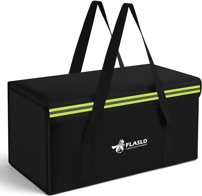 FLASLD Large Fireproof Document Bags, Fireproof Folder Safe Box by FLASLD