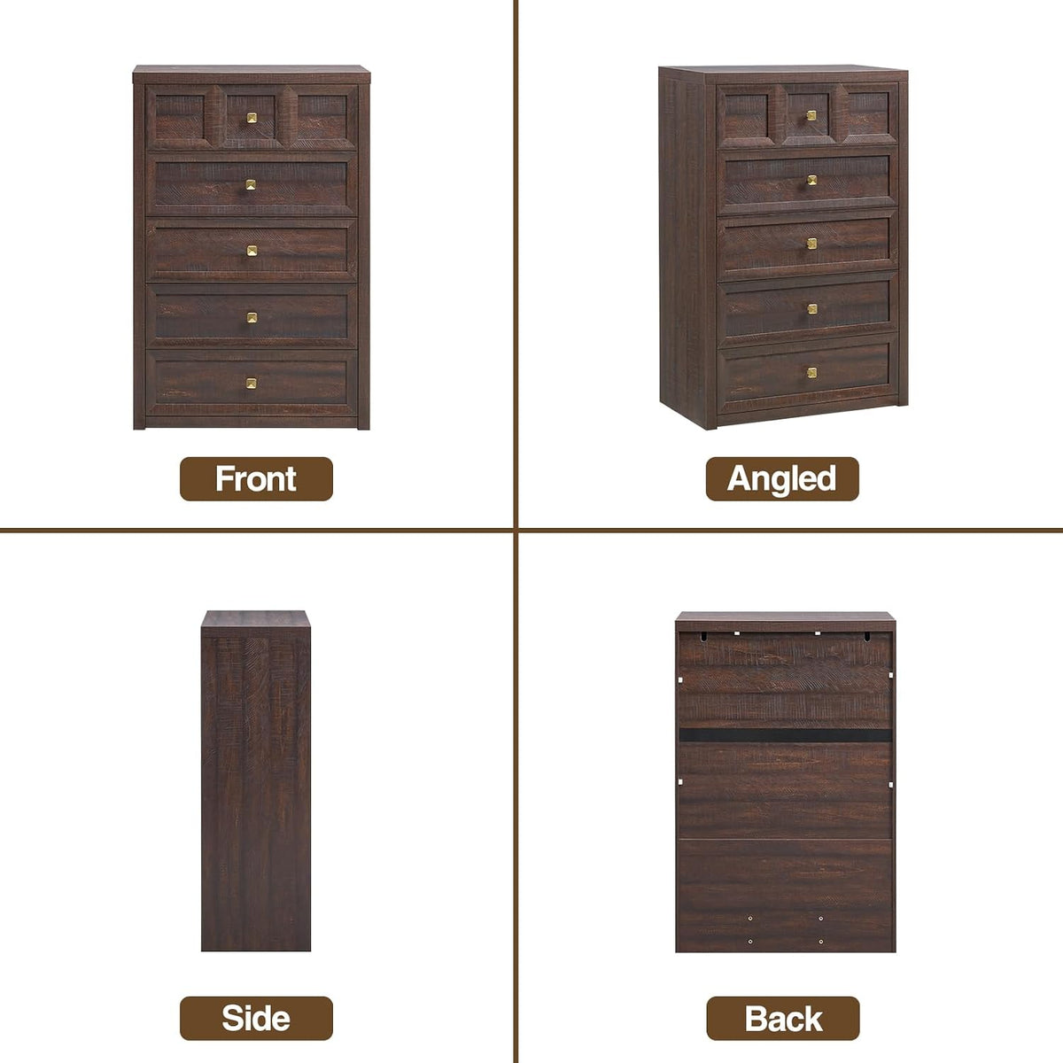 5 Drawers Dresser for Bedroom, 45.7" Tall Large Dresser & Chests of ...