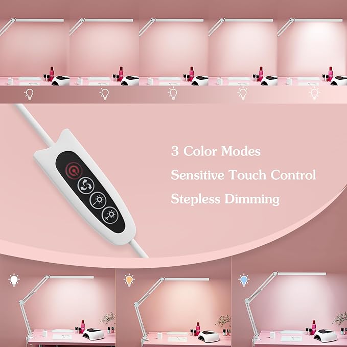 BZBRLZ LED Desk Lamp, Manicure Table Lamp, Dimmable Eye-Caring Drafting Light - Image 4
