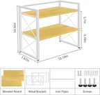YINMIT Desktop Shelf Organizer, 2 Tier Office Shelves, Wood Desk Organizer - Image 3
