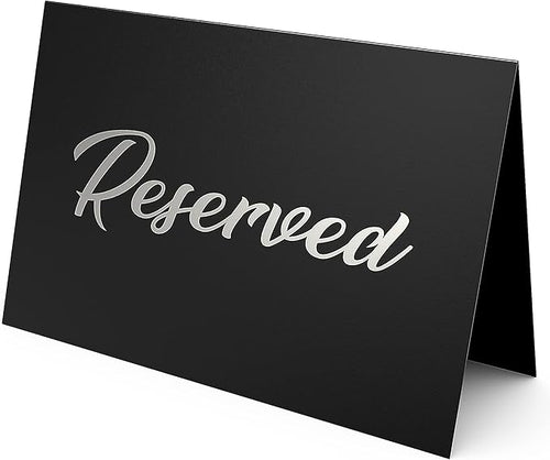 10 Pack Black Reserved Table Signs by Iricus