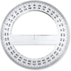 Pack of 24, 360-degree Protractor, 12.5cm Diameter, Crystal Clear - Image 3