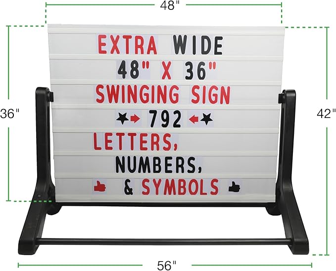 Swinging Changeable Message Sidewalk Sign: 36" x 48" Sign - Image 5