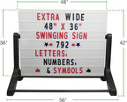 Swinging Changeable Message Sidewalk Sign: 36" x 48" Sign - Image 5