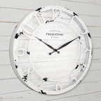 Presentime & Co 13" Farmhouse Series Wall Clock, Quartz Movement, Shiplap Style - Image 2