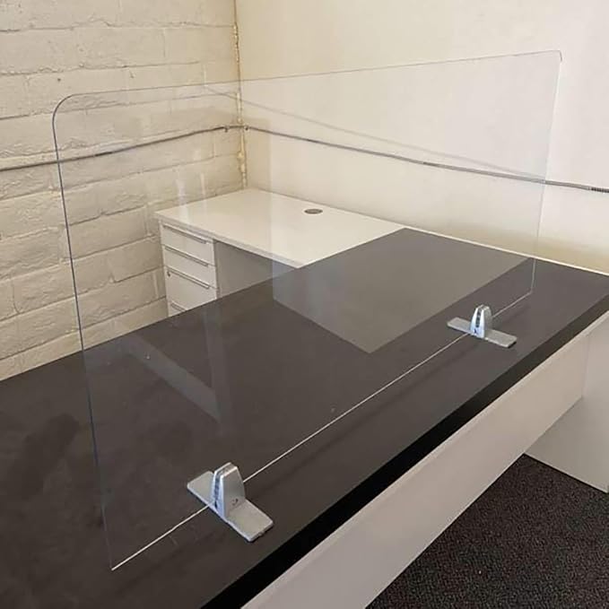 4 Pack T Shaped Office Desk Partition Clamp, Aluminum Sneeze Guard Bracket - Image 6