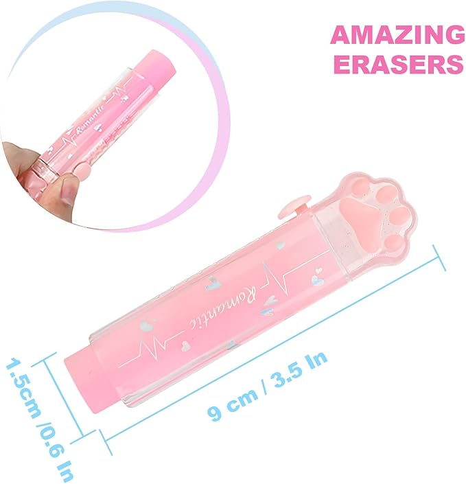 Daphilly Retractable Pencil Eraser, Cute Erasers, Gradient Jelly Eraser - Image 6