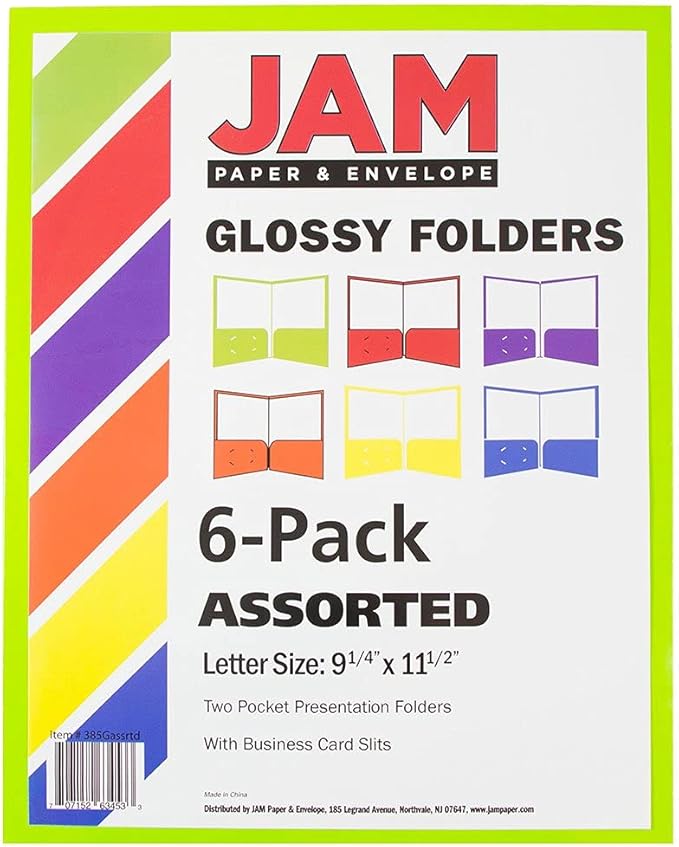 JAM PAPER Laminated Two Pocket Glossy School Folders - Image 3