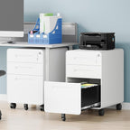 AFAIF 3 Drawer File Cabinet, Fully Assembled Mobile File Cabinets - Image 2