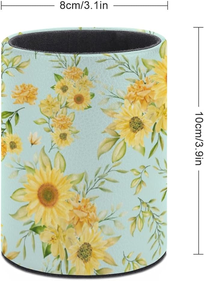 DIYYAO Personalize Sunflower Pattern Circular Pen Holder - Image 2