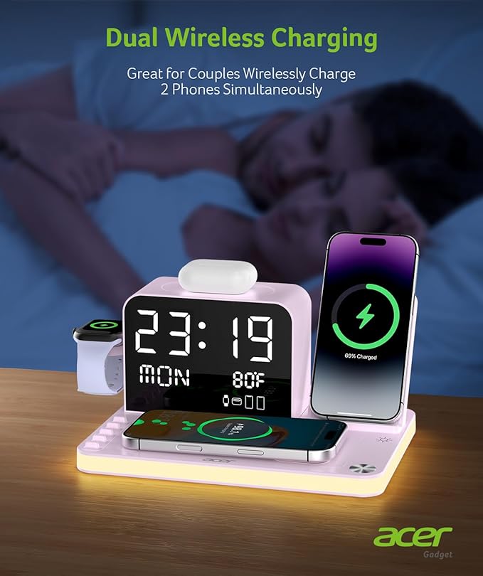 Acer 7-in-1 Wireless Charging Station - 30W Fast Wireless Charger - Image 4