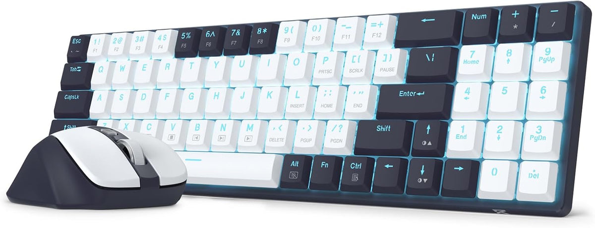 Redragon BS8773 Wireless Keyboard and Mouse Combo, 78 Keys 2.4Ghz Wireless Lo...