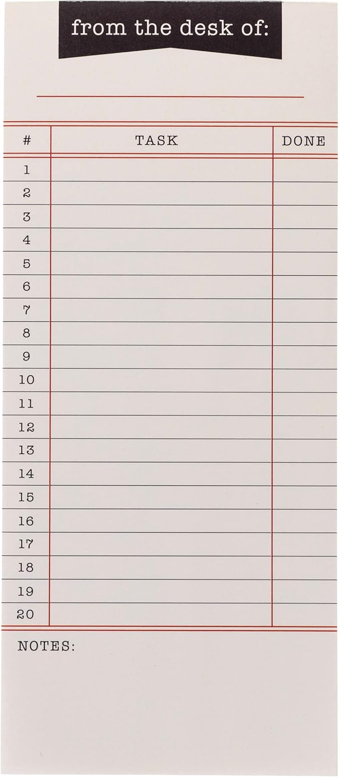 Graphique Library Card Magnetic Notepad | 100 Tear-Away Sheets | Grocery by GraphiquedeFrance