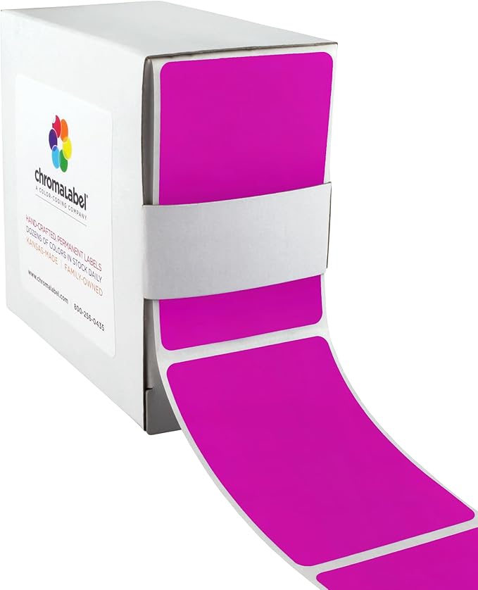 ChromaLabel 2 x 3 inch Color Code Labels, 250 Labels per Dispenser Box by ChromaLabel
