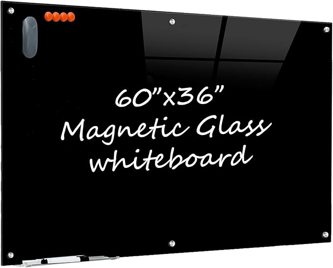 Glass Dry Erase Black Board by TWISBAY