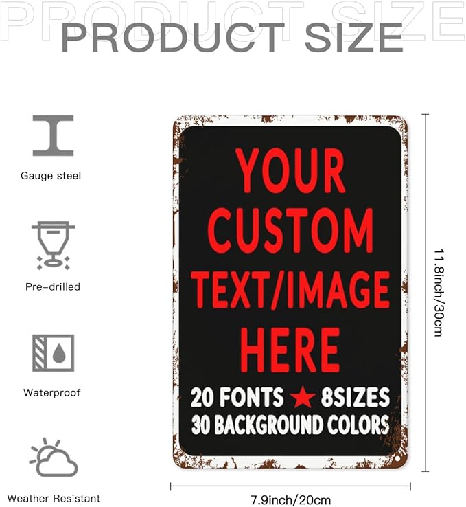 Custom Sign Personalized Custom Metal Sign, Customize - Image 6
