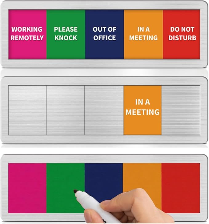 Office Door Signs with 5 Printed Status Options – Do Not Disturb, Out of Office by EliteSign