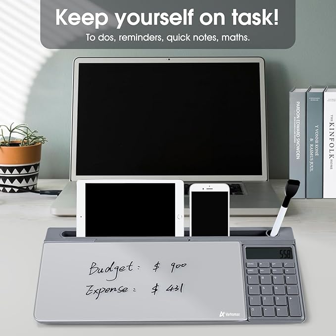 Varhomax Glass Desk Whiteboard Gray - Image 7