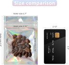 100Pcs Holographic Packaging Bags, 2.7x3.9 inch Resealable Foil Pouch Mylar - Image 2