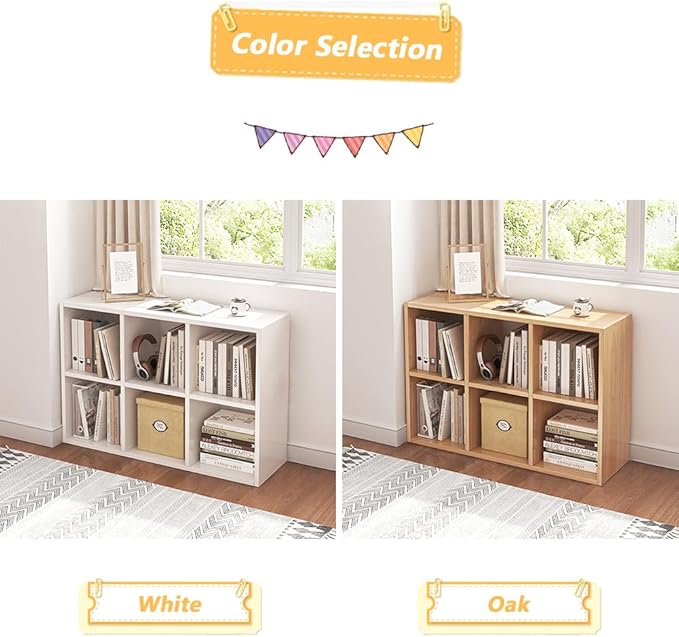 NELYE 6 Cube Organizer Bookcase - Image 5