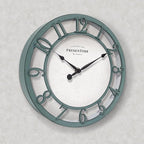 Presentime & Co 10" Farmhouse Series Wall Clock, Shiplap Style, Silent No - Image 3