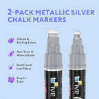 TFIVE Metallic Silver Liquid Chalk Markers - Image 2