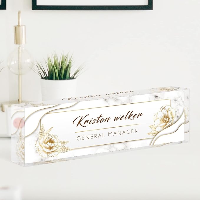 Desk Name Plate Personalized, Custom Name Plates by SalaGraphics