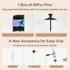 50pcs Black Thumb Tacks - Image 2
