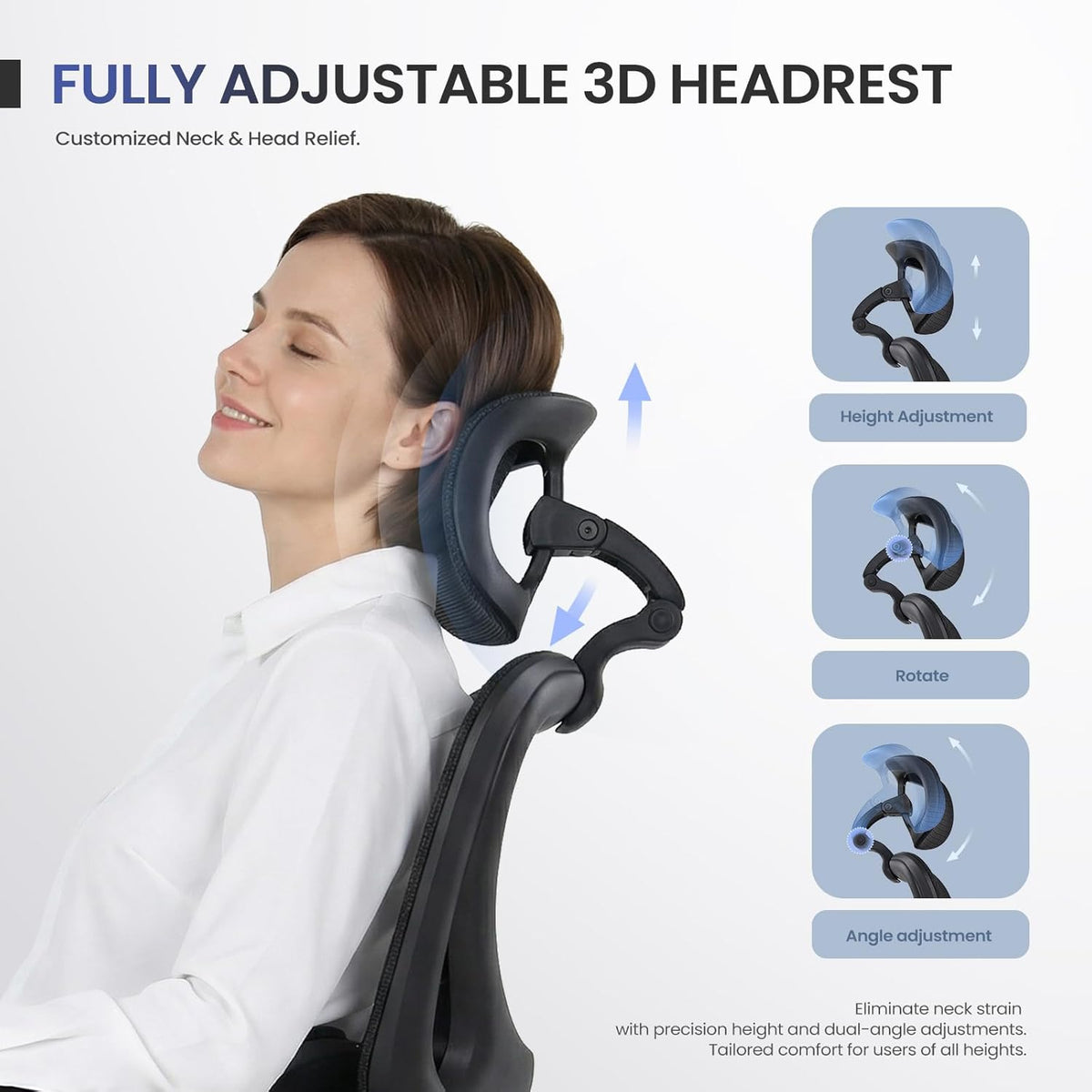 MALOL Ergonomic Mesh Office Chair with Footrest, Executive High Back Computer...