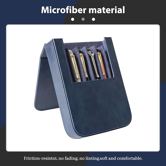 MIVLXLX Leather 6 Fountain Pen/Pencil Tray Case, Magnetic Closure - Image 3