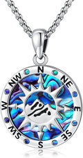 Compass Necklace for Women Men 925 Sterling Silver Pendant Urn Necklaces for by Eusense