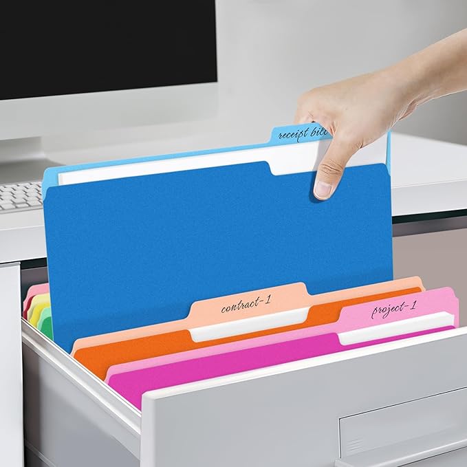 SUNEE File Folders, 36 Pack Manilla Folders 8.5 x 11, Colored File Folders Home - Image 7