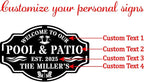 Personalized Name Metal Pool Sign, Patio Signs - Image 5
