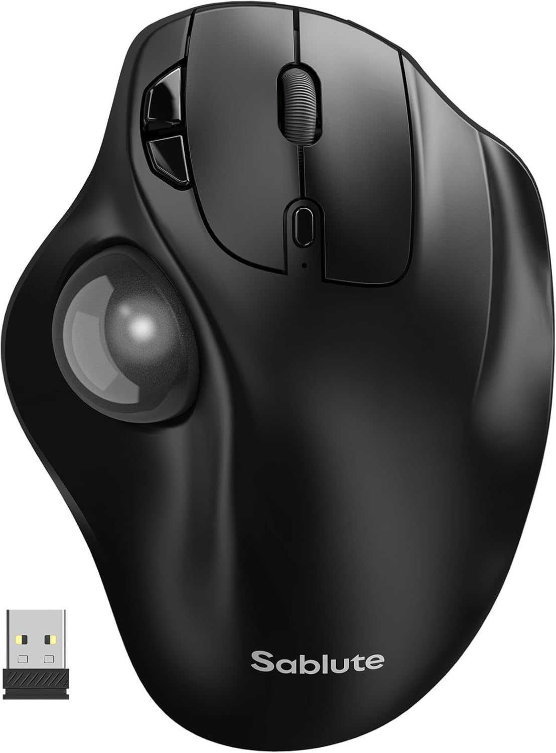 SABLUTE MAM2 Wireless Trackball Mouse Ergonomic with 5 Levels DPI-Grey Ball