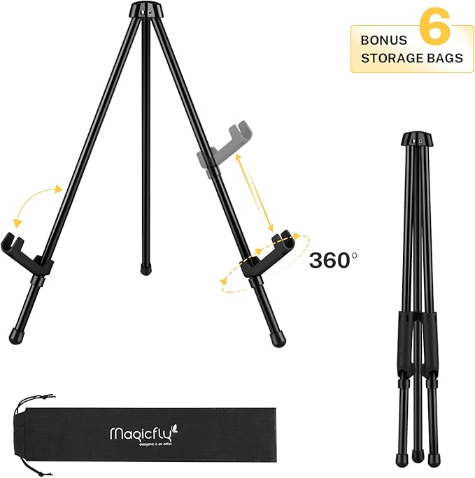 Magicfly 6 Pack Tabletop Easel, Adjustable & Portable Tripod Easel - Image 2