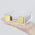 MultiBey Gold Sticky Note Holder Clear Acrylic Memo Pad Dispenser | Post Note Pad Holders Aesthetic Desk Supplies Organizer Accessories for Office Home Schools (Gold)