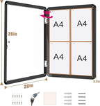 Mifuro 26"x20" Enclosed Bulletin Board, Lockable Weather-Resistant Aluminum - Image 5