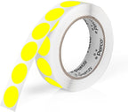 Perco Fluorescent Yellow 1-Inch Round Circle Dot Sticker Labels by Perco