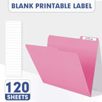File Folder, PANDRI 120 Pack File Folder, 1/3 Cut Tab, Letter Size, Filing - Image 5