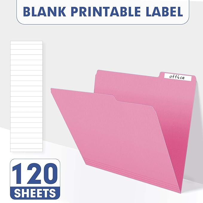 File Folder, PANDRI 120 Pack File Folder, 1/3 Cut Tab, Letter Size, Filing - Image 5