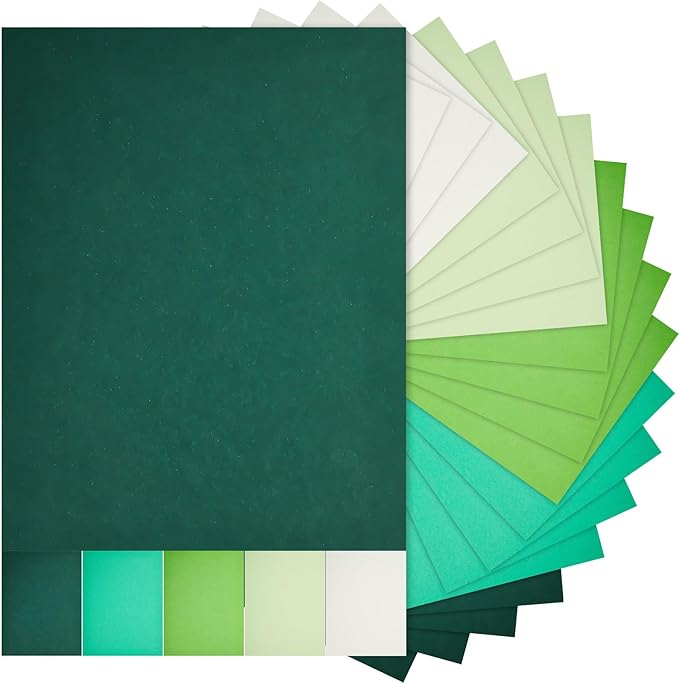 Sinmoe 100 Sheets 5 Shades Cardstock Paper 8.5 x 11 Inches 180gsm Solid Core by Sinmoe