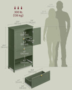 VASAGLE Floor Storage Cabinet, Freestanding Storage Unit - Image 3