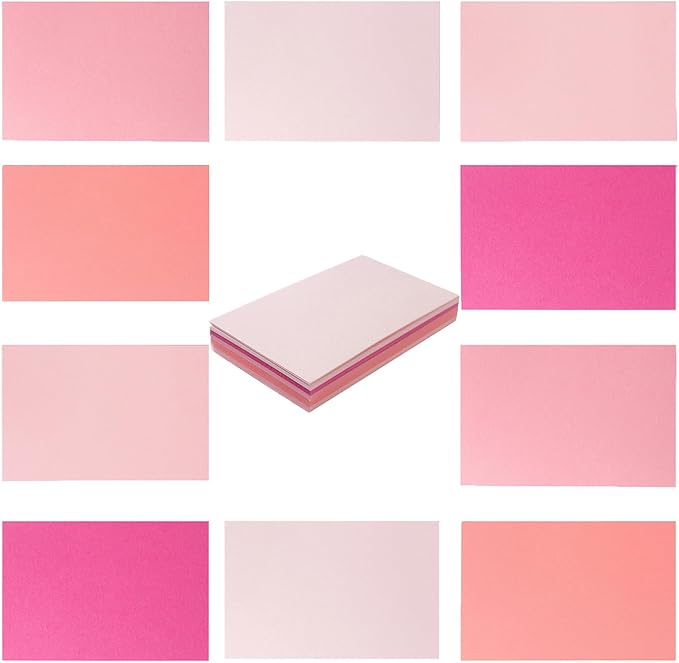 50 Sheets 3x5 Small Colored Cardstock Paper 5 Colors Blank Flash Cards by Topeen
