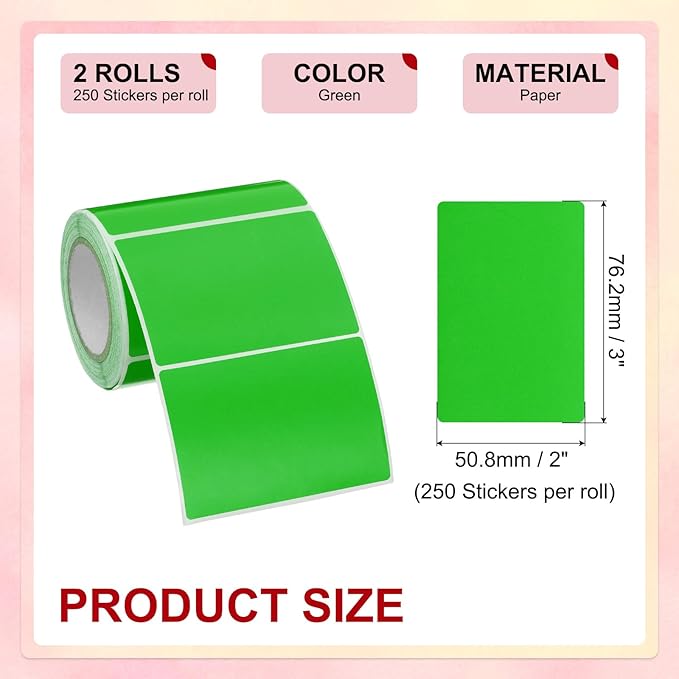 PATIKIL 2 x 3 Inch Rectangle Inventory Color Coding Labels 2 Roll, Square - Image 2