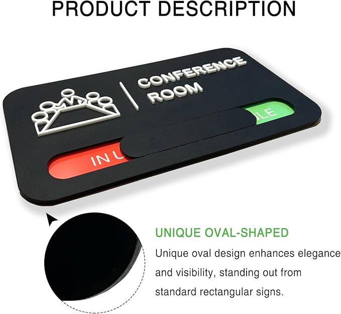ANIWEY Acrylic Office Meeting Room Door Sign, 8.8 x 5.1 inches.Conference Room - Image 3