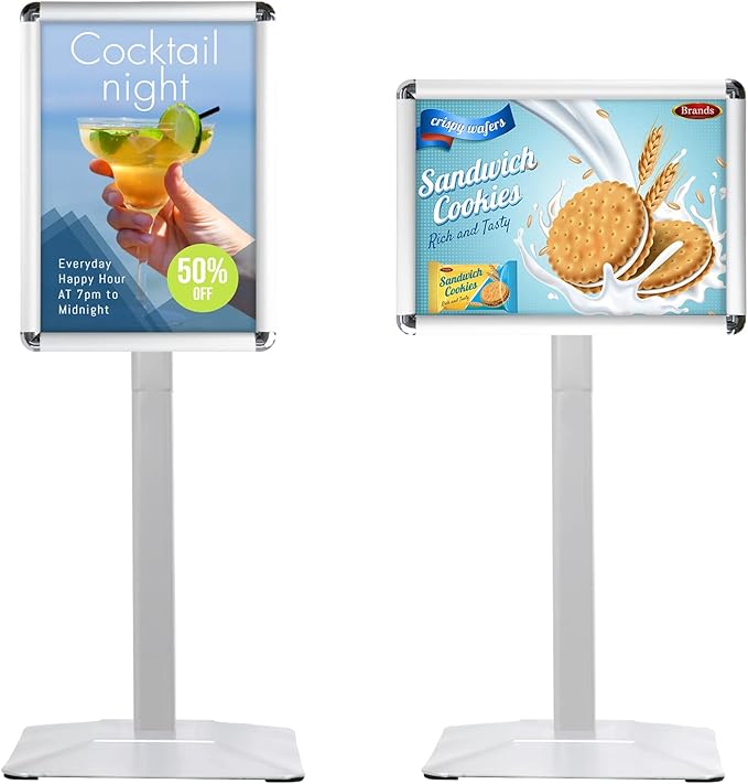 STANDNEE Heavy-duty Poster Stand Holder 11"x 17" Pedestal Floor Standing Sign by STANDNEE