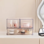 Vorey Clear Stackable Desk Storage Drawers, 3 Pack Acrylic Bathroom Makeup - Image 7
