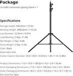 SmallRig LA-S28 Light Stand for Photography, 9.2ft/ 280cm/ 110" Spring - Image 6