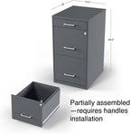 staples 3-drawer vertical file cabinet, letter size, lockable, close-up detail